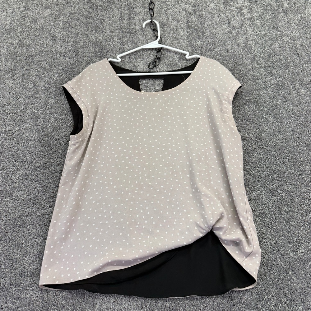 Maurices Blouse Womens Medium Polka Dot Cap Sleeve Keyhole Back Layered Top